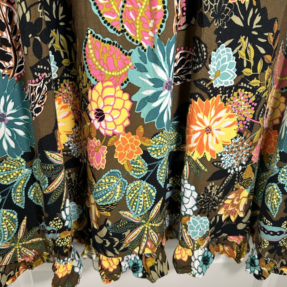 LOFT Olive and Multicolor Floral Dress - Picture 7 of 8